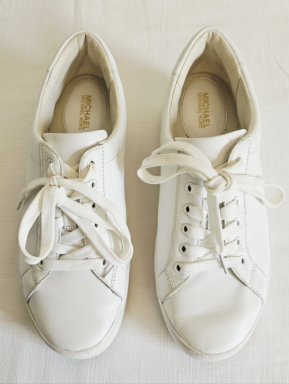 Michael Kors Women's White Leather Low-Top Sneakers